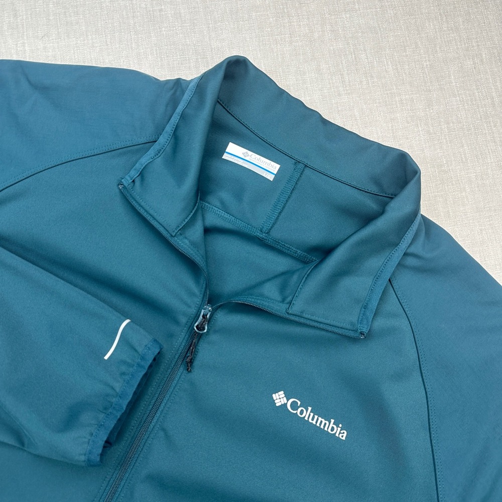 Columbia Black Mesa Knit Full-Zip Jacket Men's Teal Slate Blue AO2514 Size Large